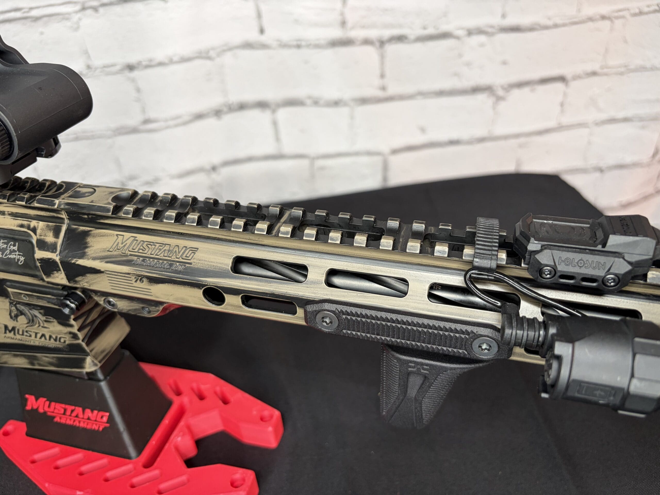 Mustang Armament “Chesty” 12.5” Premium Billet Pistol – Betsy Ross FDE Battleworn Edition - Image 6