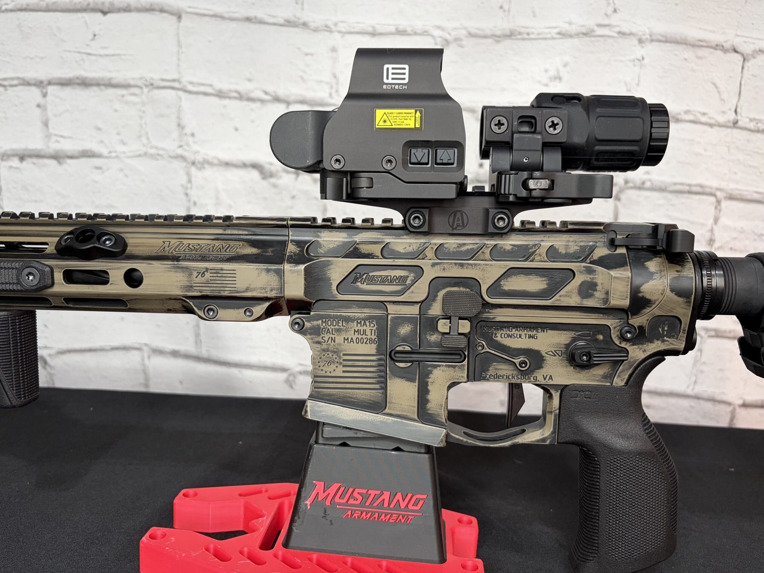 Mustang Armament “Chesty” 12.5” Premium Billet Pistol – Betsy Ross FDE Battleworn Edition - Image 5