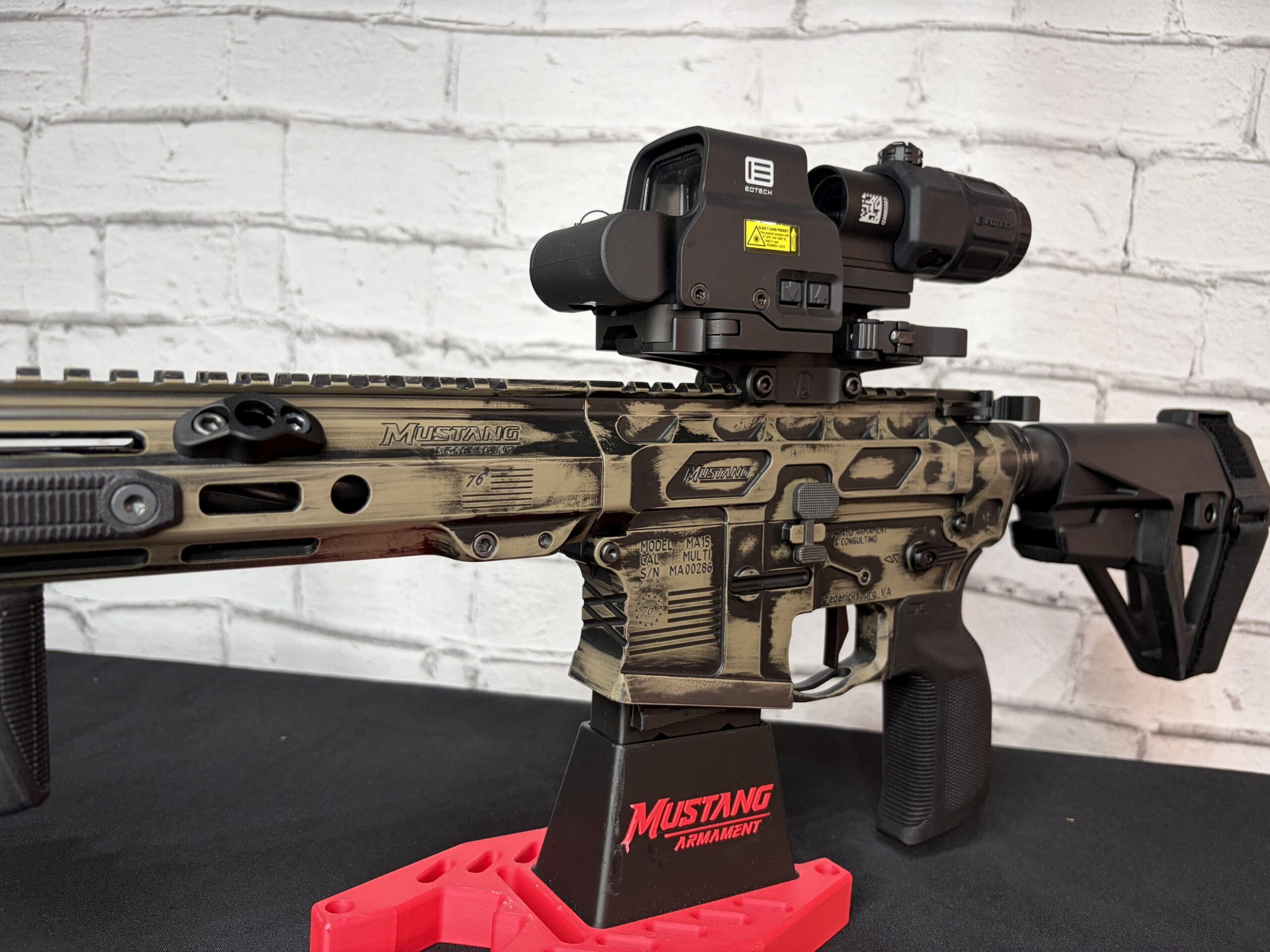 Mustang Armament “Chesty” 12.5” Premium Billet Pistol – Betsy Ross FDE Battleworn Edition - Image 3