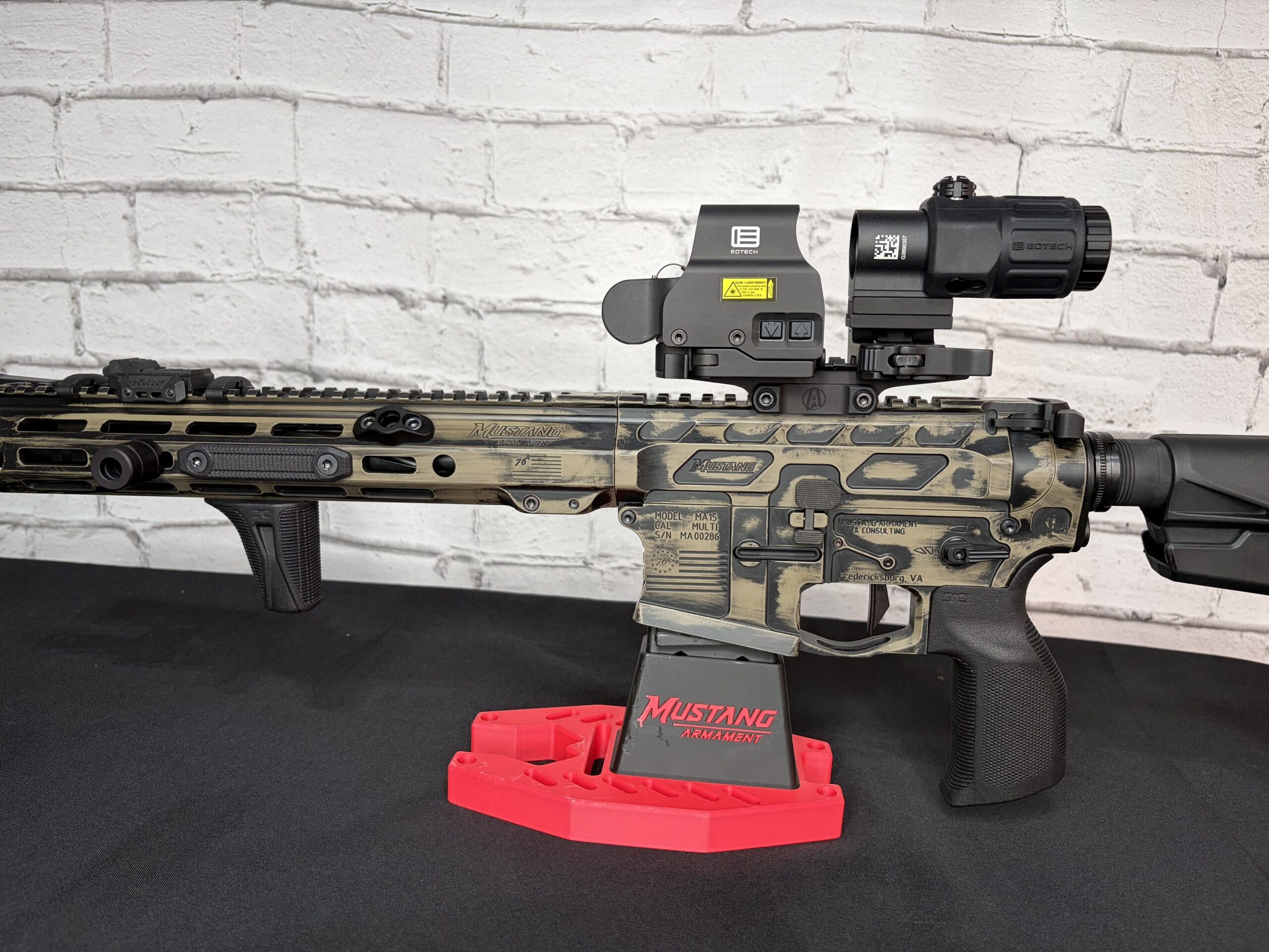 Mustang Armament “Chesty” 12.5” Premium Billet Pistol – Betsy Ross FDE Battleworn Edition - Image 2