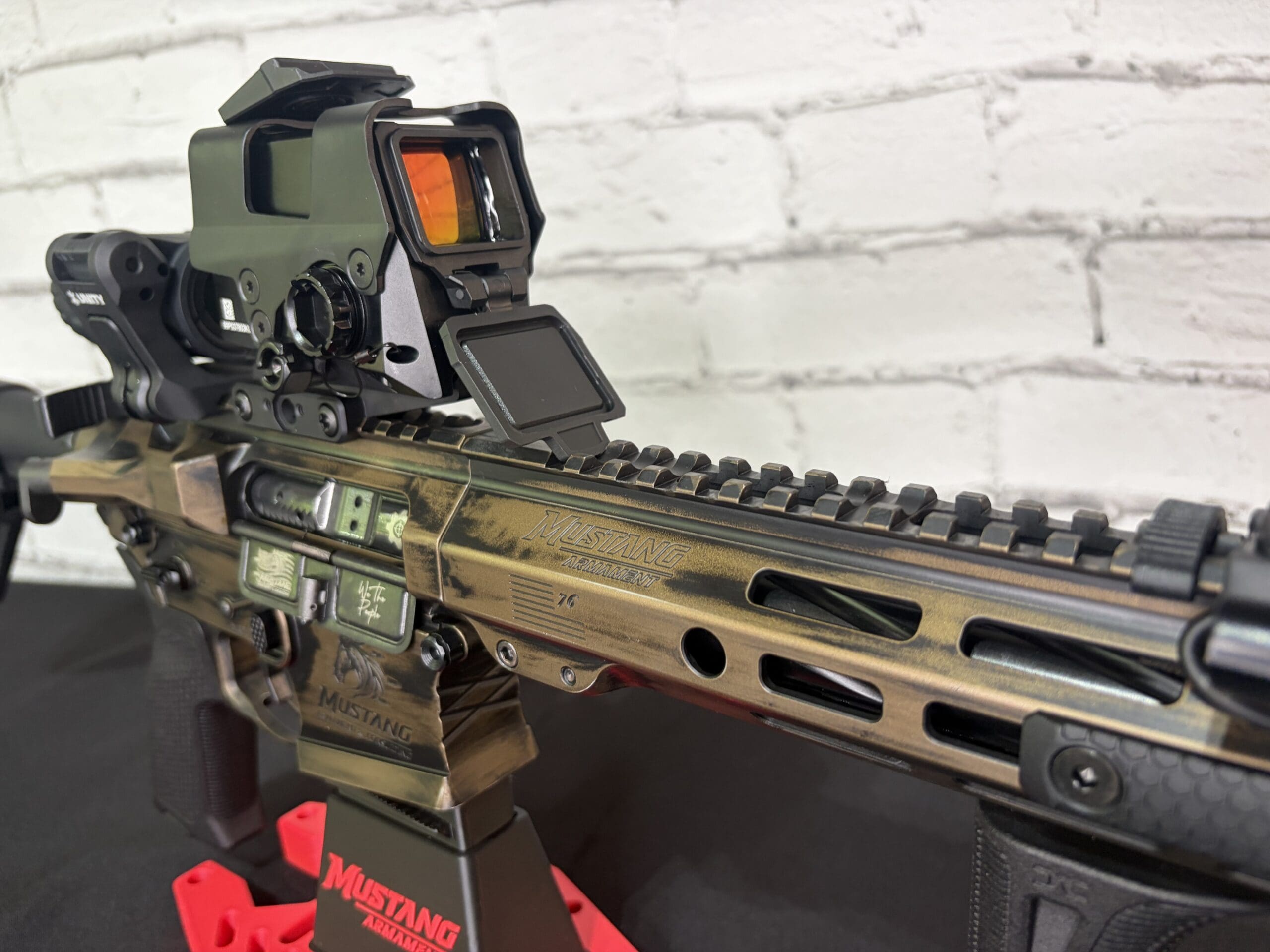 Mustang Armament “Chesty” 12.5” Premium Billet Pistol – Betsy Ross Bronze Battleworn Edition - Image 2