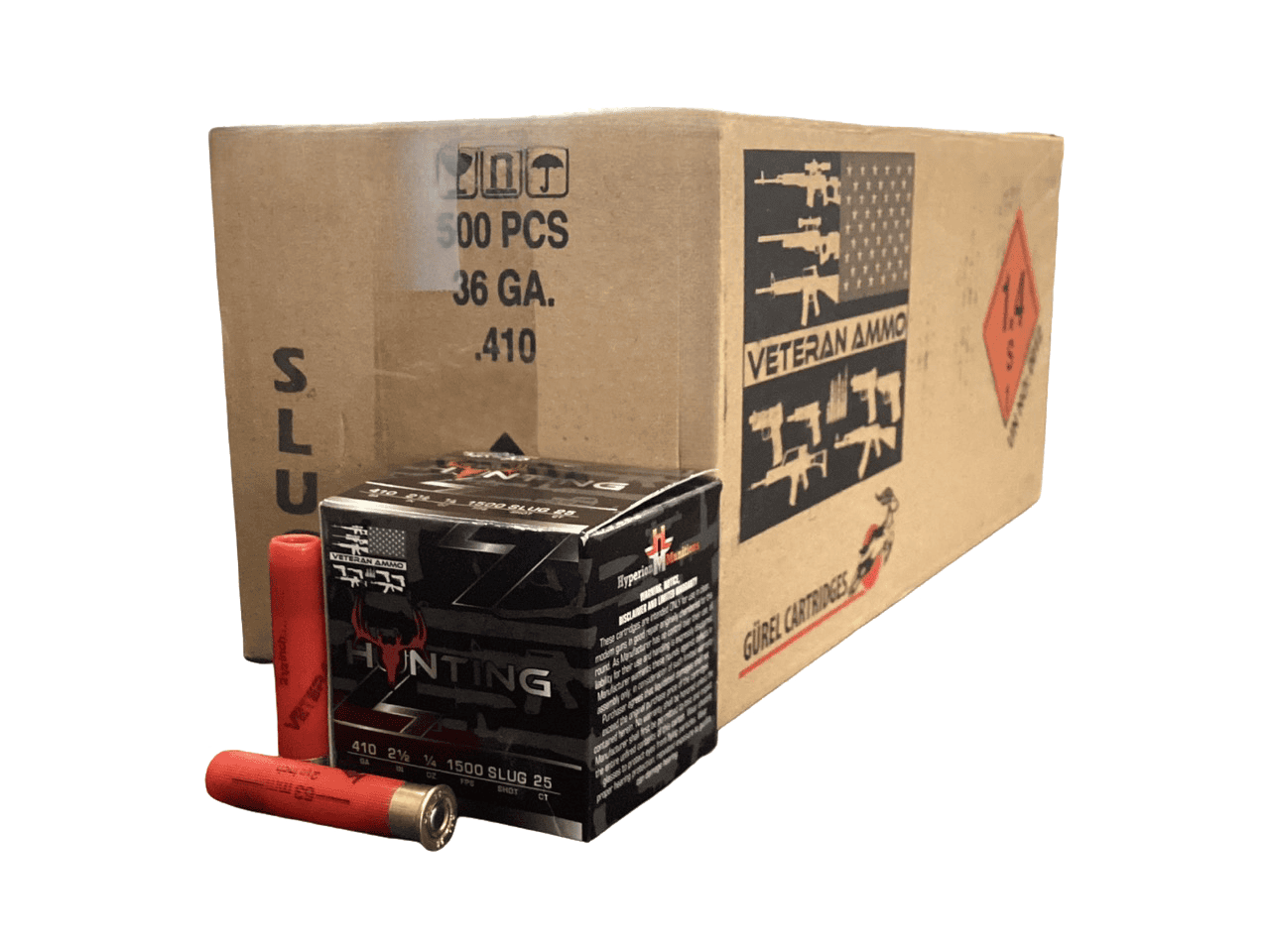 410 Gauge - Veterans Rifled Slug 2 1/2 in 1/4 oz - 500 Round Case
