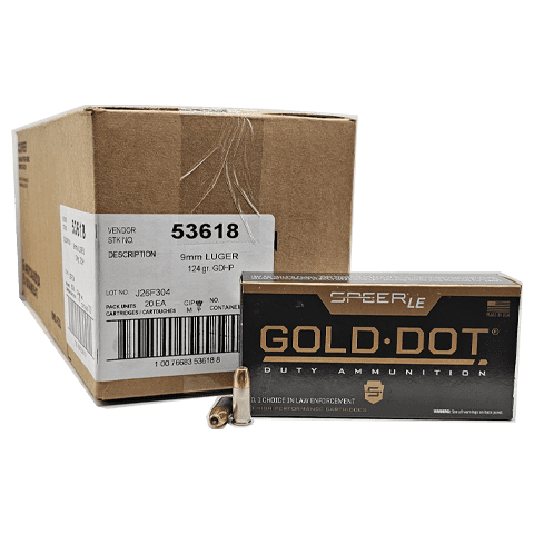9mm - Speer Gold Dot 124 Grain JHP 53618 - 1000 Rounds