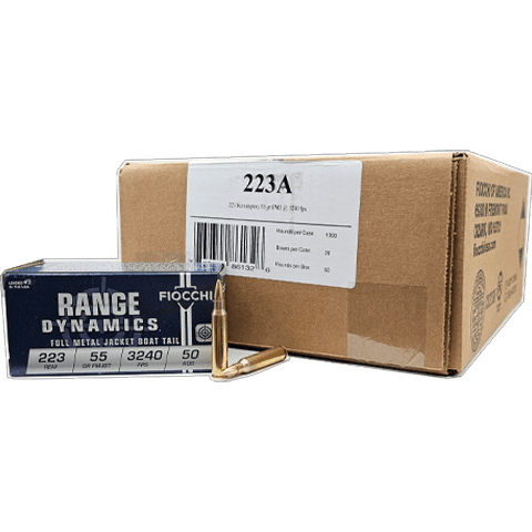 223 Rem - Fiocchi 55 Grain Range Dynamics FMJ - 1000 Rounds
