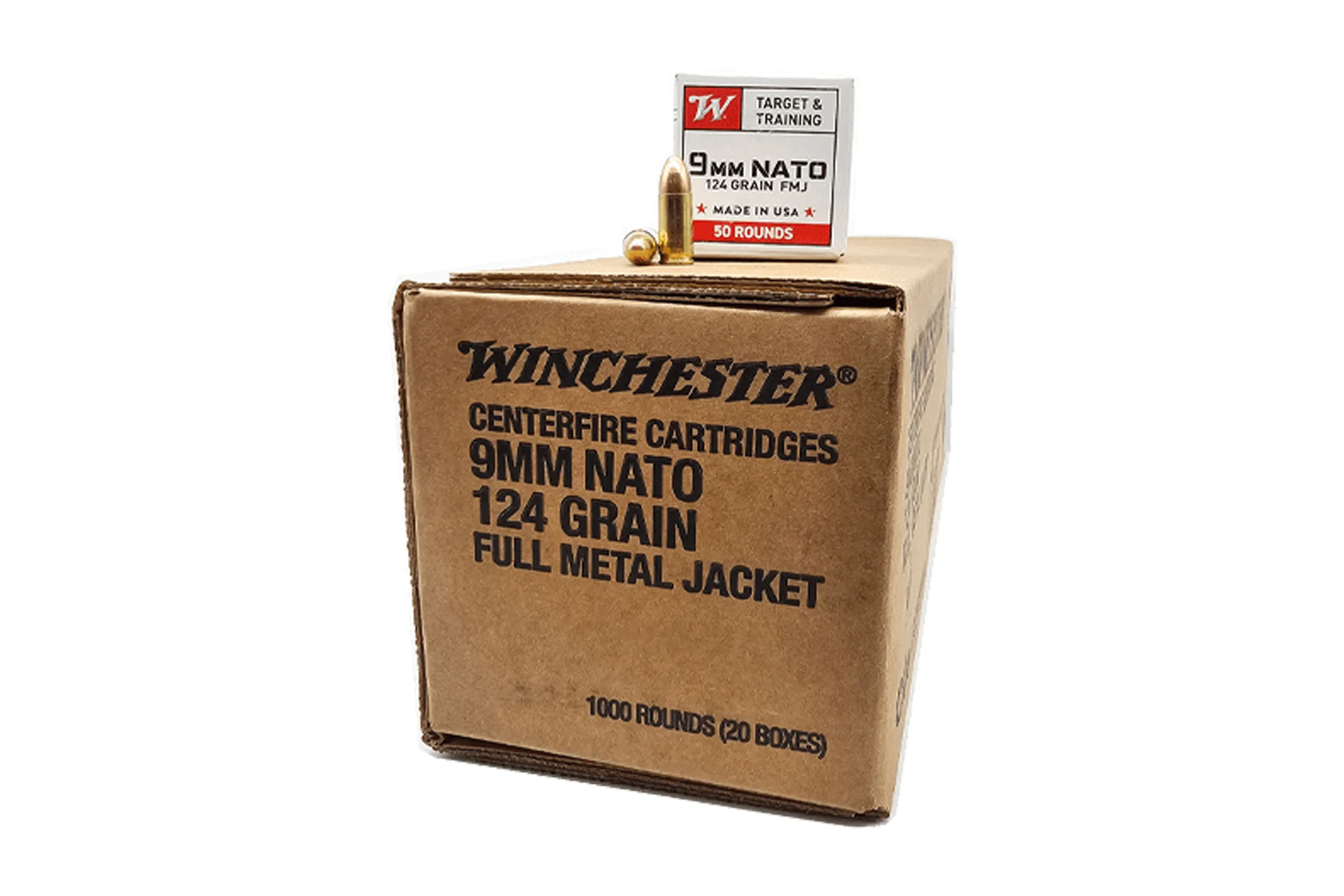 9mm - Winchester 9mm NATO 124 Grain Full Metal Jacket - 1000 Round Case