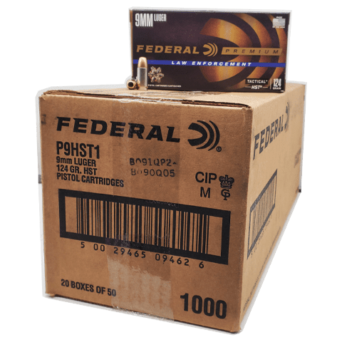 9mm - Federal HST LE 124 Grain Jacketed Hollow Point P9HST1 - 1000 Rounds