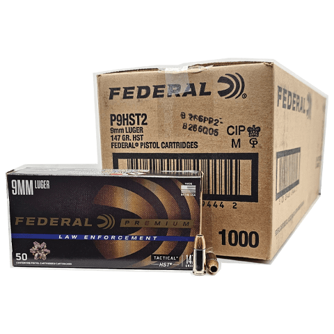 9mm - Federal P9HST2 LE 147 Grain JHP - 1000 Rounds