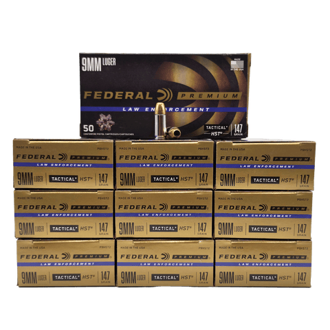 9mm – Federal P9HST2 LE 147 Grain Jacketed Hollow Point – 500 Rounds