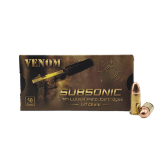 9mm - Venom Subsonic 147 Grain Full Metal Jacket - 50 Rounds