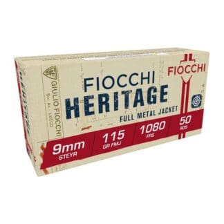 9X23mm Steyr - Fiocchi Heritage 115 Grain FMJ Brass Case - 50 Rounds