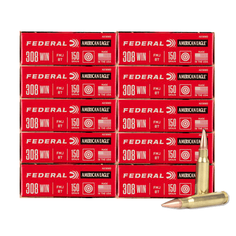 308 Win - Federal American Eagle 150 Grain FMJ - 200 Rounds