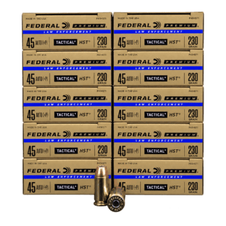 45 Auto - Federal P45HST1 +P LE 230 Grain JHP - 500 Rounds