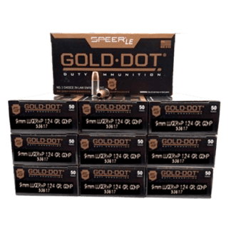 9mm - Speer Gold Dot 124 Grain +P JHP 53617 - 500 Rounds