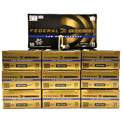 9mm - Federal P9HST1 LE 124 Grain JHP - 500 Rounds
