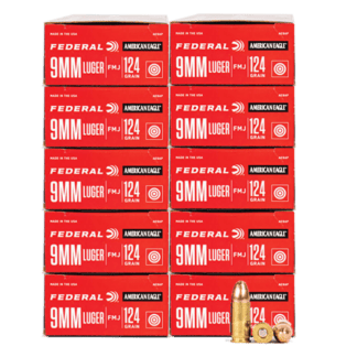9mm - American Eagle AE9AP 124 Grain FMJ - 500 Rounds