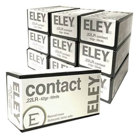 22 Long Rifle - Eley Contact 42 Grain Subsonic - 500 Rounds