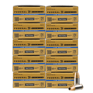 9mm - Federal P9HST3 LE 124 Grain +P JHP - 500 Rounds