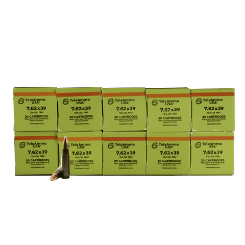 7.62x39 - TelaAmmo USA 124 Grain FMJ Steel Case - 200 Rounds