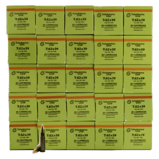 7.62x39 - TelaAmmo USA 124 Grain FMJ Steel Case - 500 Rounds