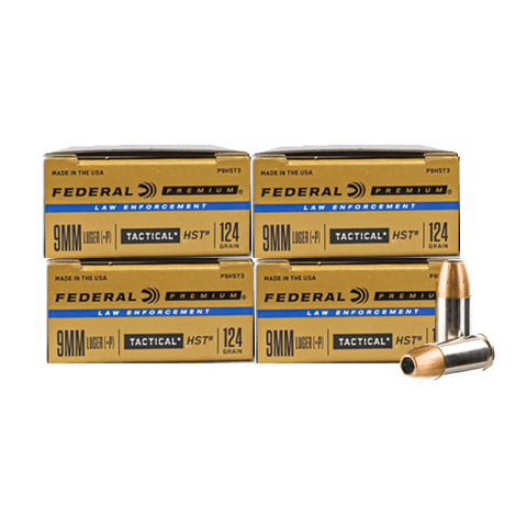 9mm - Federal P9HST3 LE 124 Grain +P JHP - 200 Rounds