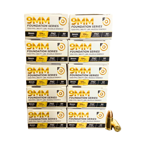 9mm - Federated Ordnance 124 Grain Full Metal Jacket - 500 Rounds