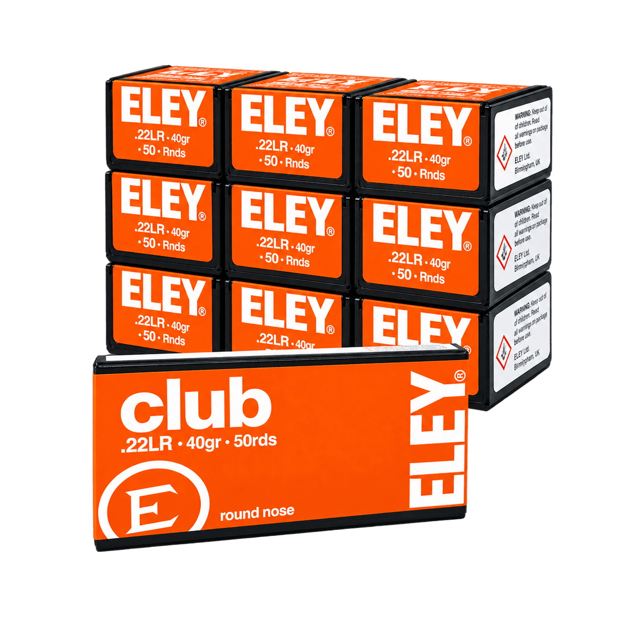22 Long Rifle - Eley Club 40 Grain Lead Round Nose - 500 Rounds