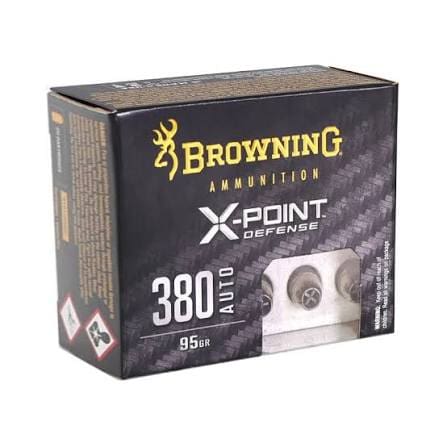 380 ACP - Browning X-Point 95 Grain Jacketed Hollow Point - 20 Rounds