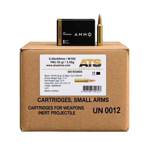 5.56 NATO - ATS 55 M193 55 Grain Full Metal Jacket - 540 Rounds