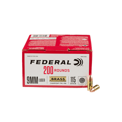 9mm - Federal Champion 115 Grain Full Metal Jacket - 200 Rounds
