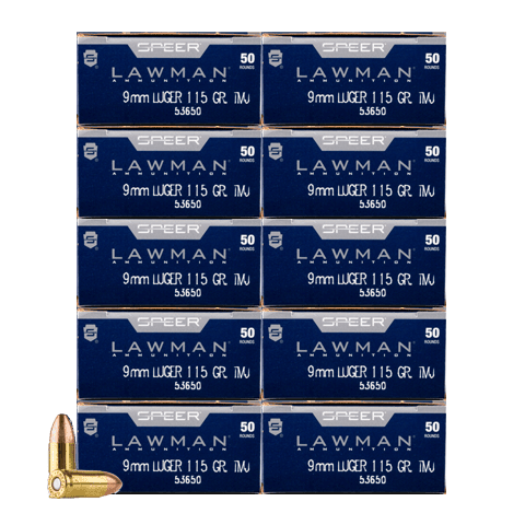 9mm - Speer Lawman 115 Grain Total Metal Jacket - 500 Rounds